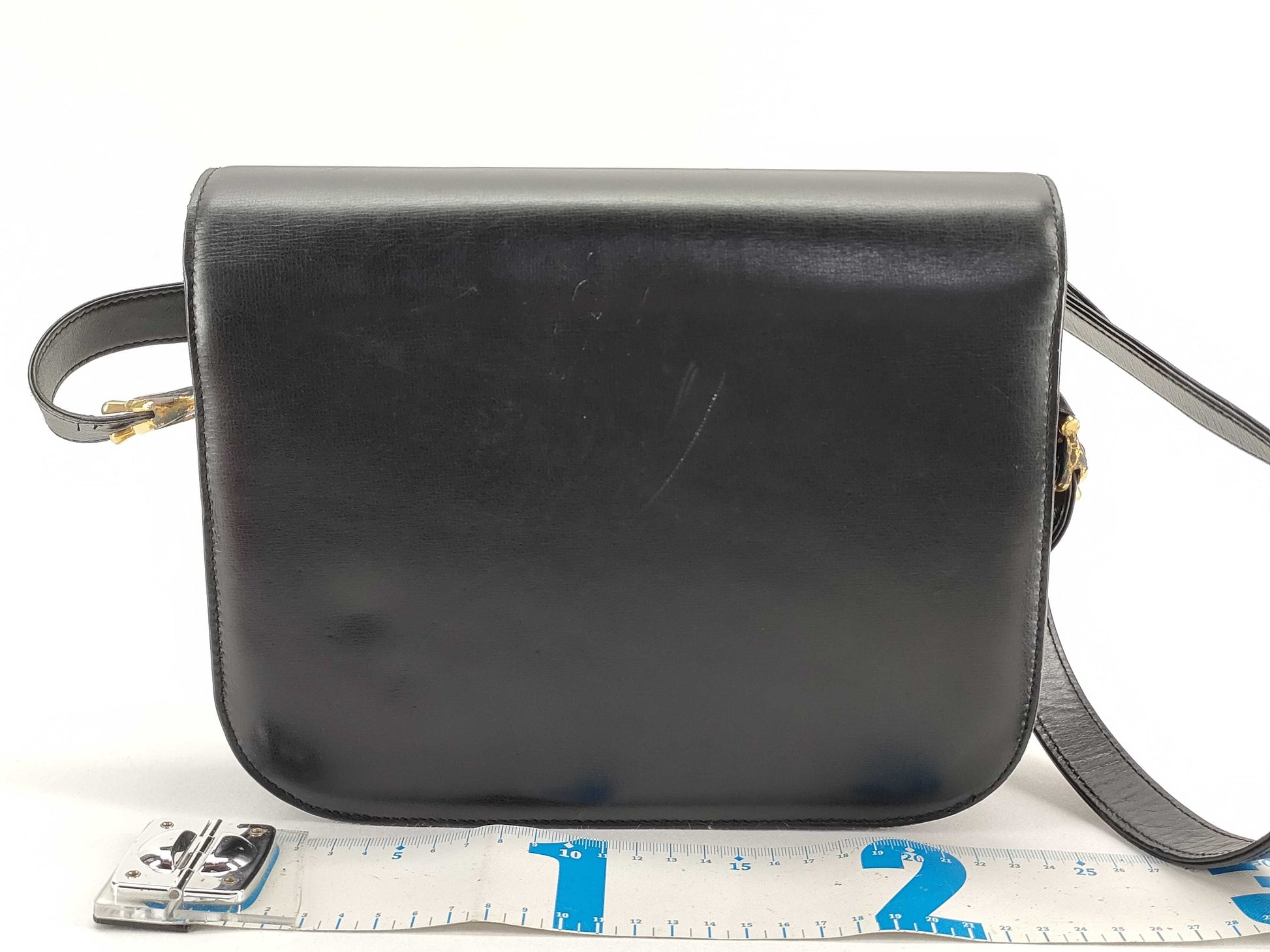 CELINE Celine Leather Shoulder Bag Black Shoulder Bag