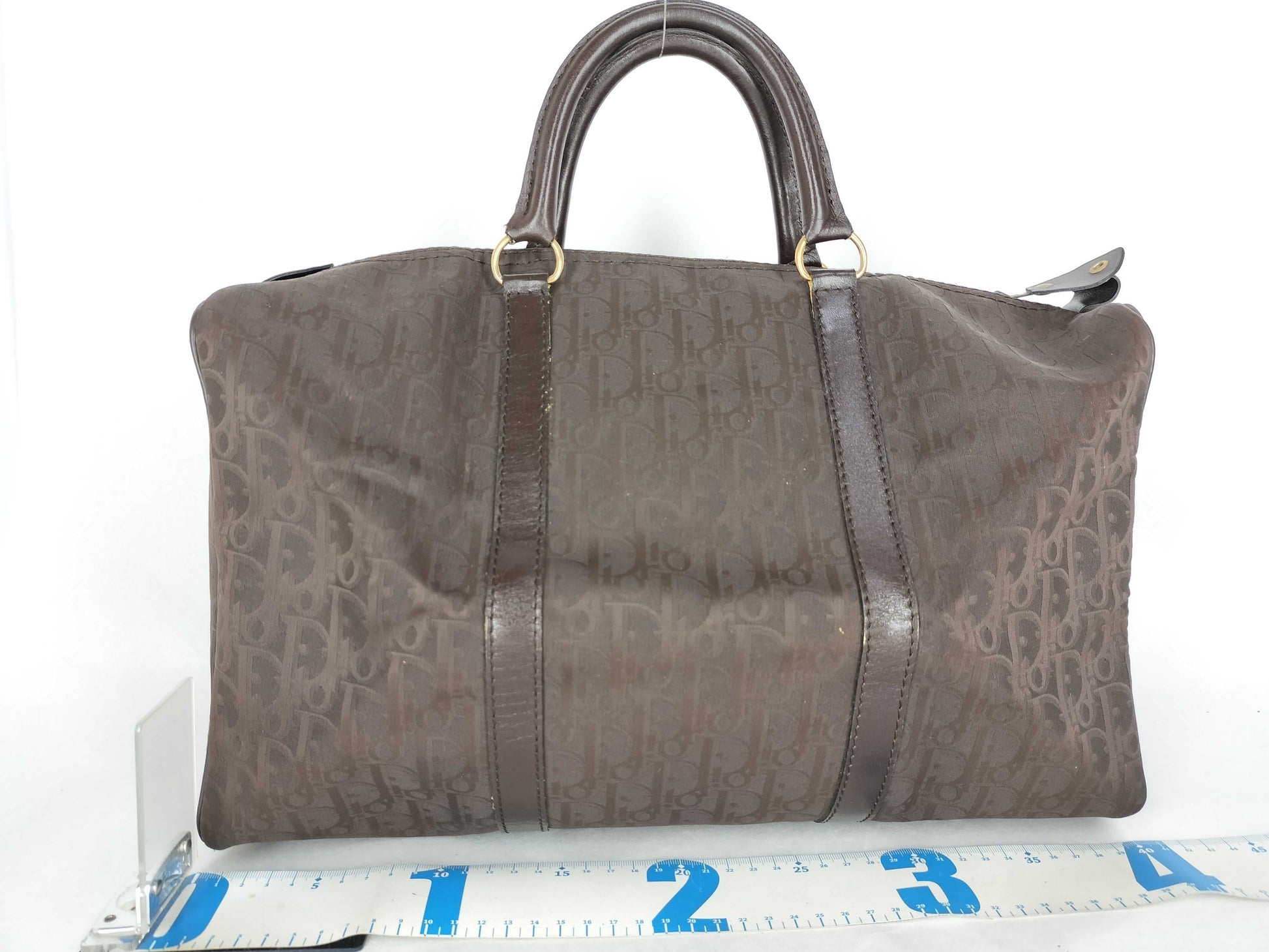 Dior Trotter Christian Dior Nylon Canvas Boston Bag Brown Boston Bag