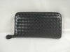 BOTTEGA VENETA Intrecciato Intrecciato Leather Round Zip Long Wallet Black Wallet