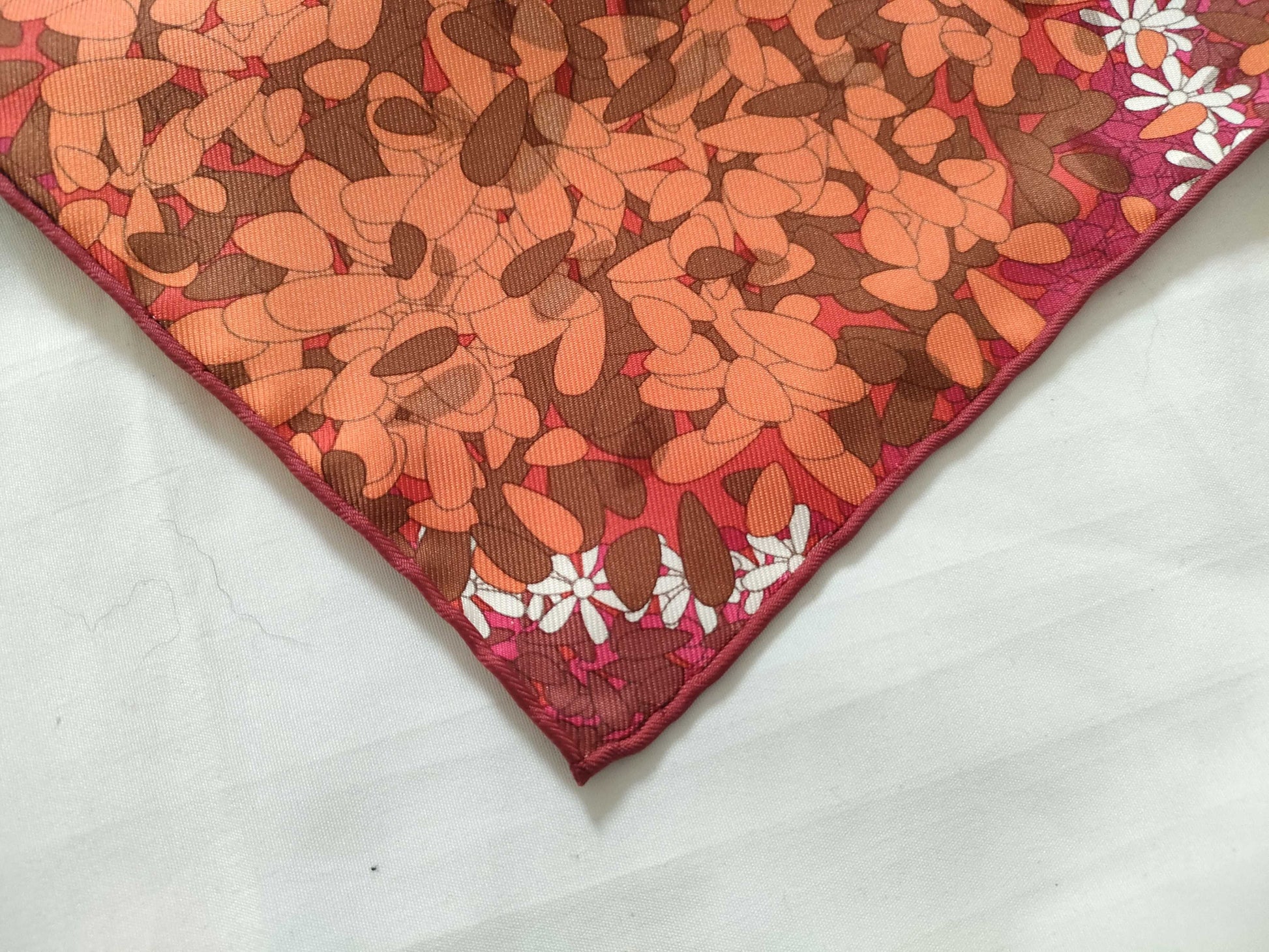 HERMES Carre Hermes Carre 90 Flower Offering Silk Scarf Red Other Accessories