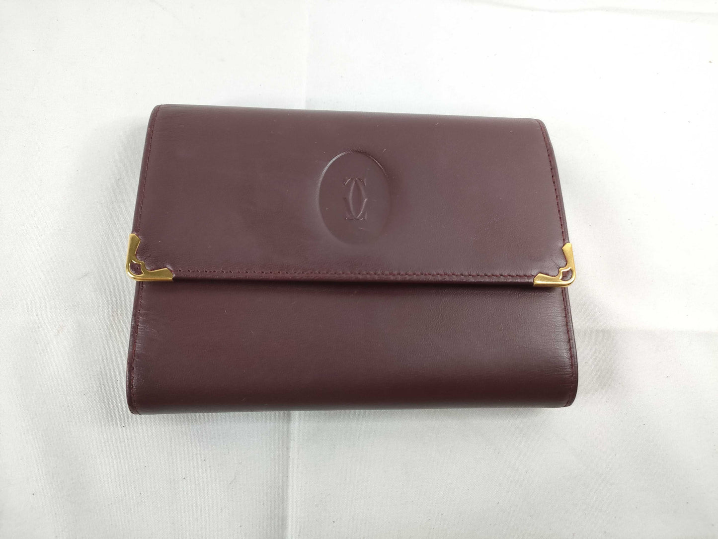 Cartier Mast Cartier Mastline Leather Tri-Fold Wallet Bordeaux Wallet