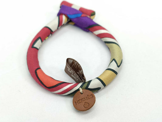 HERMES Petit Ash Brid Sois PM Silk Bracelet Multicolor Bracelet Bangle