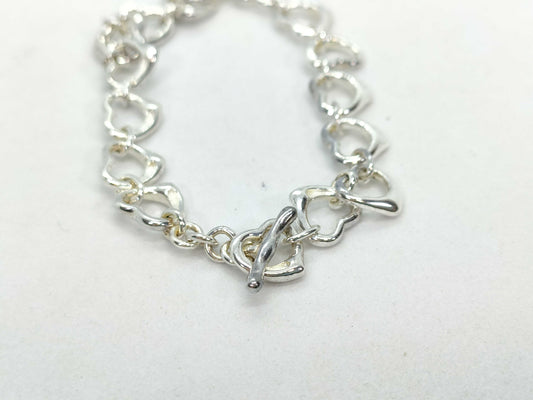 Tiffany&Co. Open Heart Tiffany Open Heart Link Toggle Bracelet SV925 Bracelet Bangle