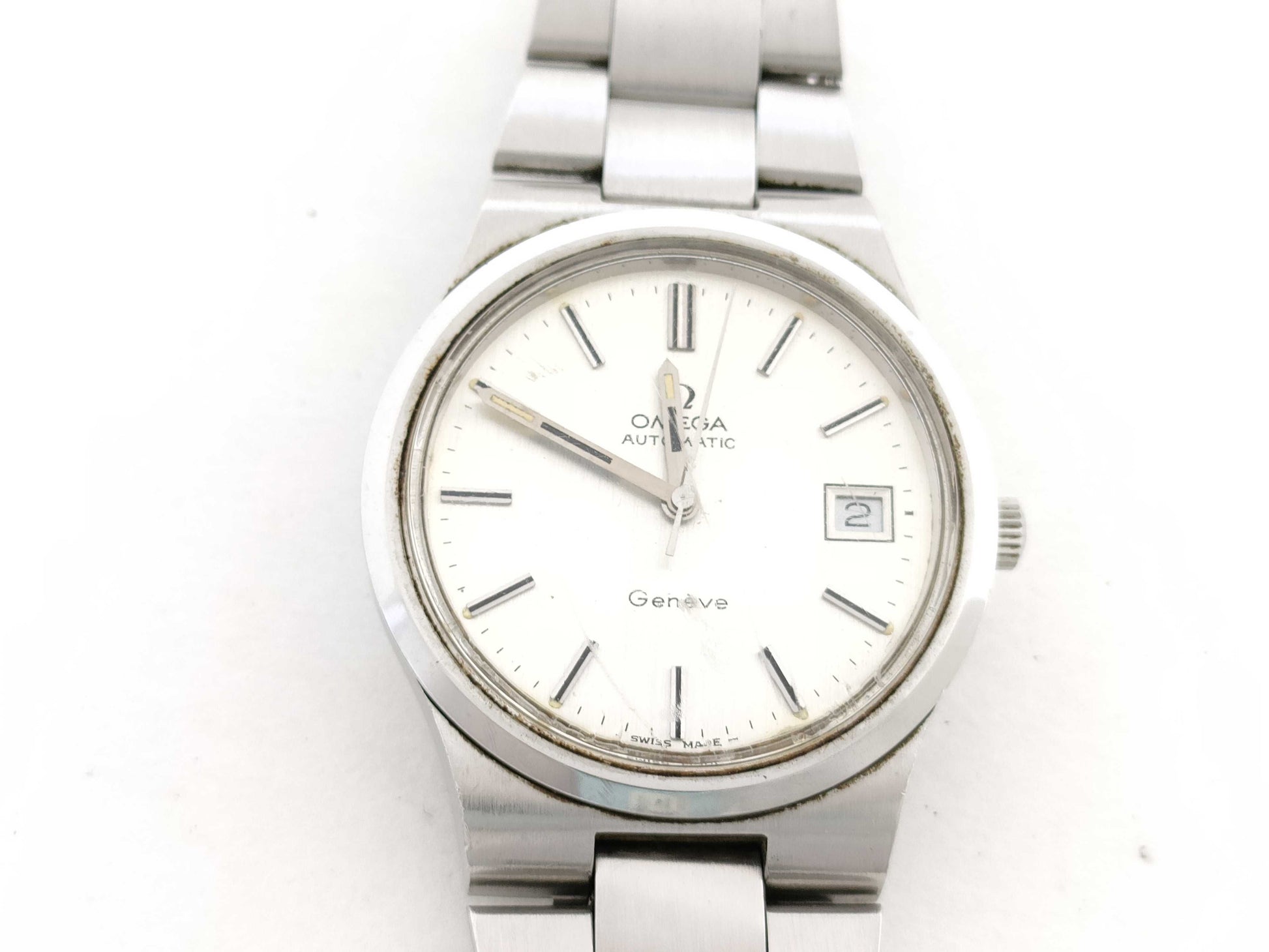 OMEGA Geneva SS/AT Silver Dial Men's Watch