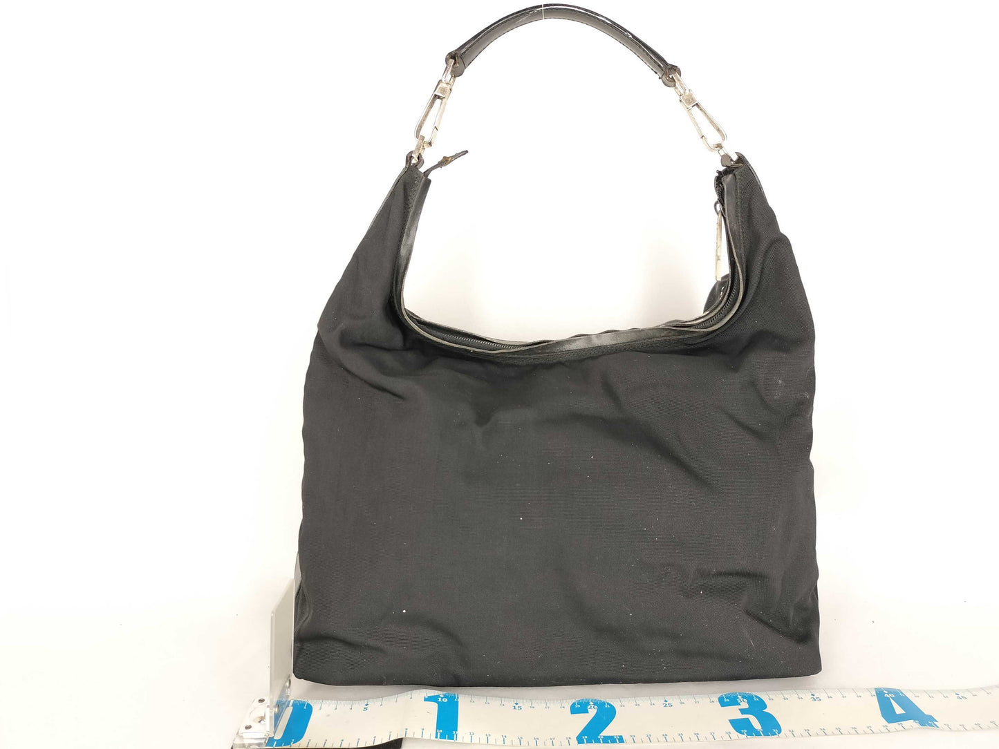 GUCCI Nylon x Leather One Shoulder Bag 001/1955 002058 Black Shoulder Bag