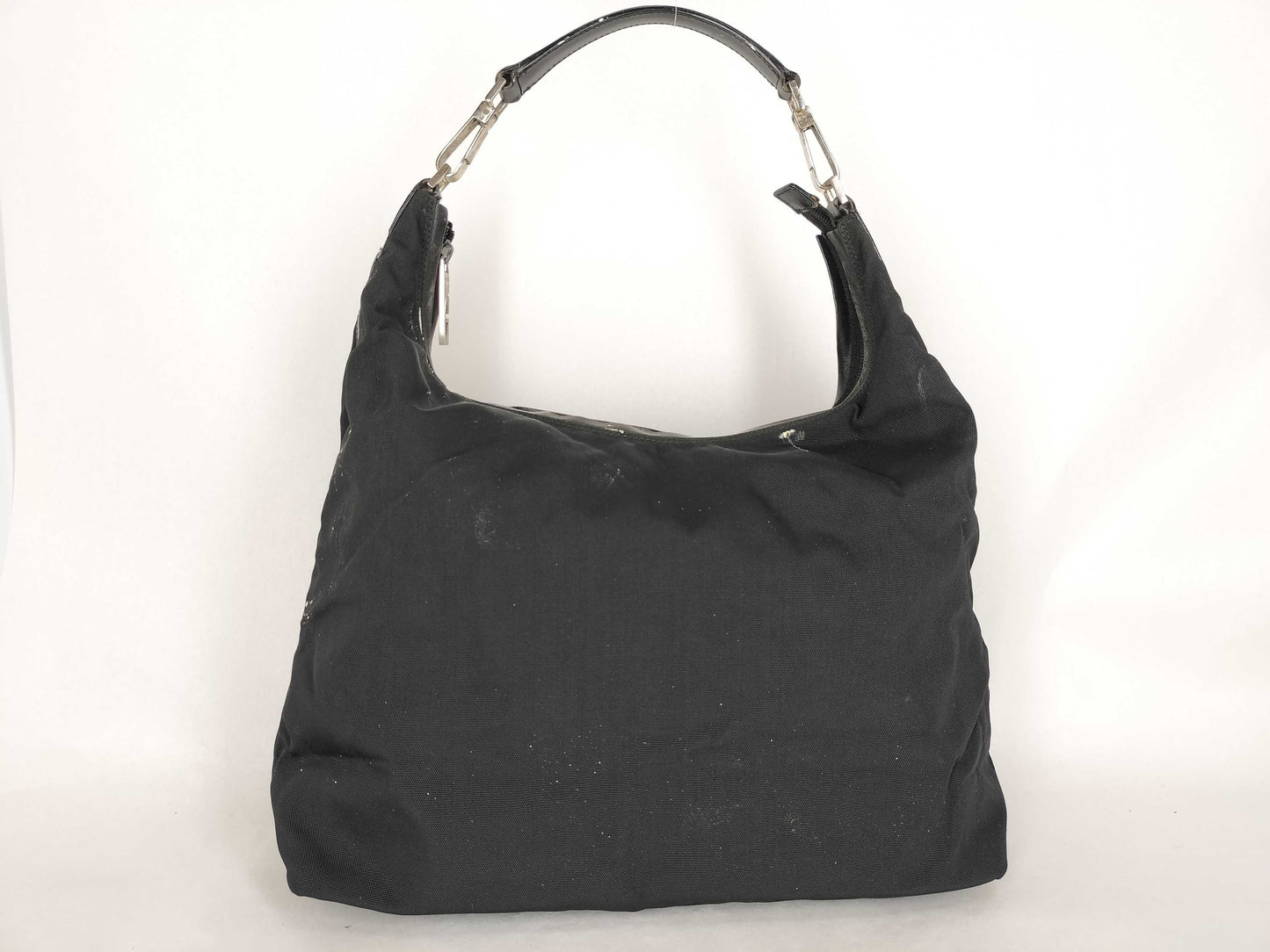 GUCCI Nylon x Leather One Shoulder Bag 001/1955 002058 Black Shoulder Bag