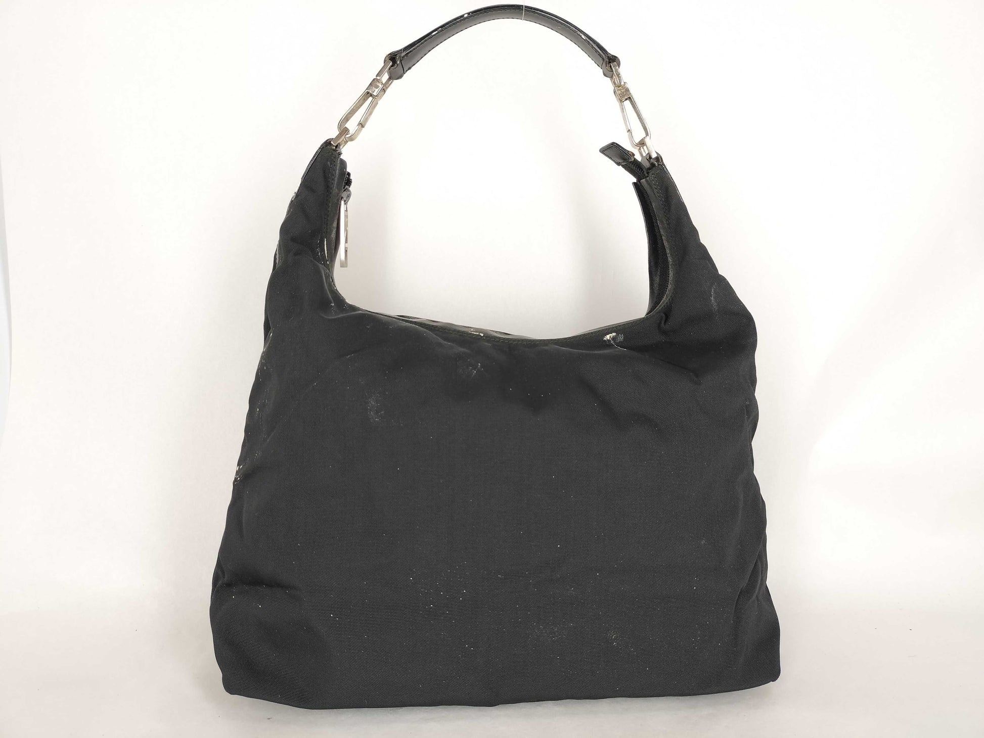 GUCCI Nylon x Leather One Shoulder Bag 001/1955 002058 Black Shoulder Bag