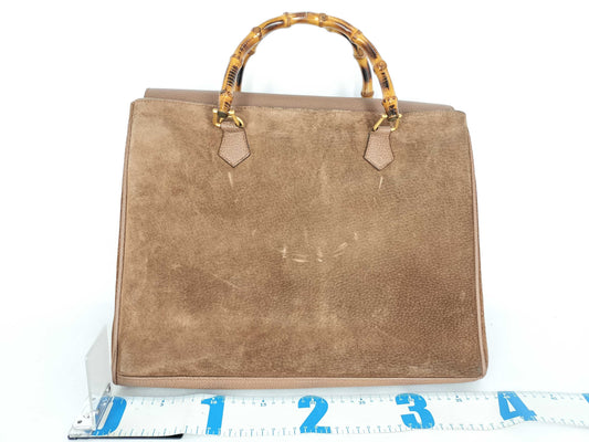 GUCCI Bamboo Gucci Bamboo Suede 2way Handbag 002/123/0322 Brown Handbag