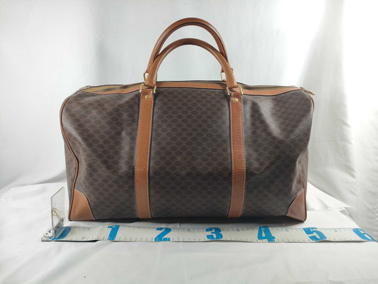 CELINE Macadam PVCx Leather Boston Bag M12 Brown Boston Bag