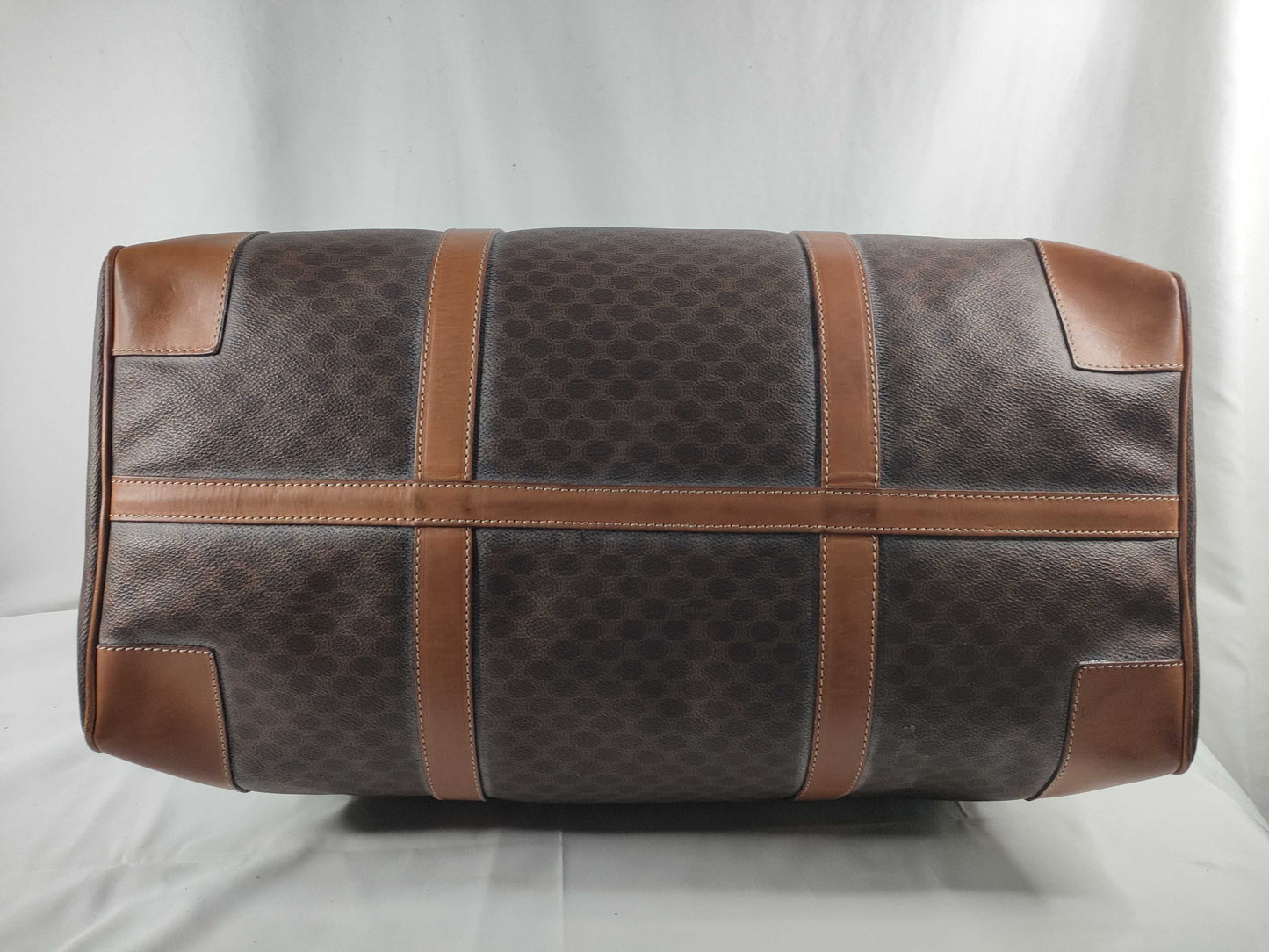 CELINE Macadam PVCx Leather Boston Bag M12 Brown Boston Bag