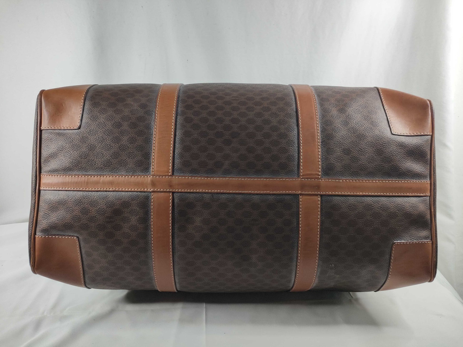 CELINE Macadam PVCx Leather Boston Bag M12 Brown Boston Bag