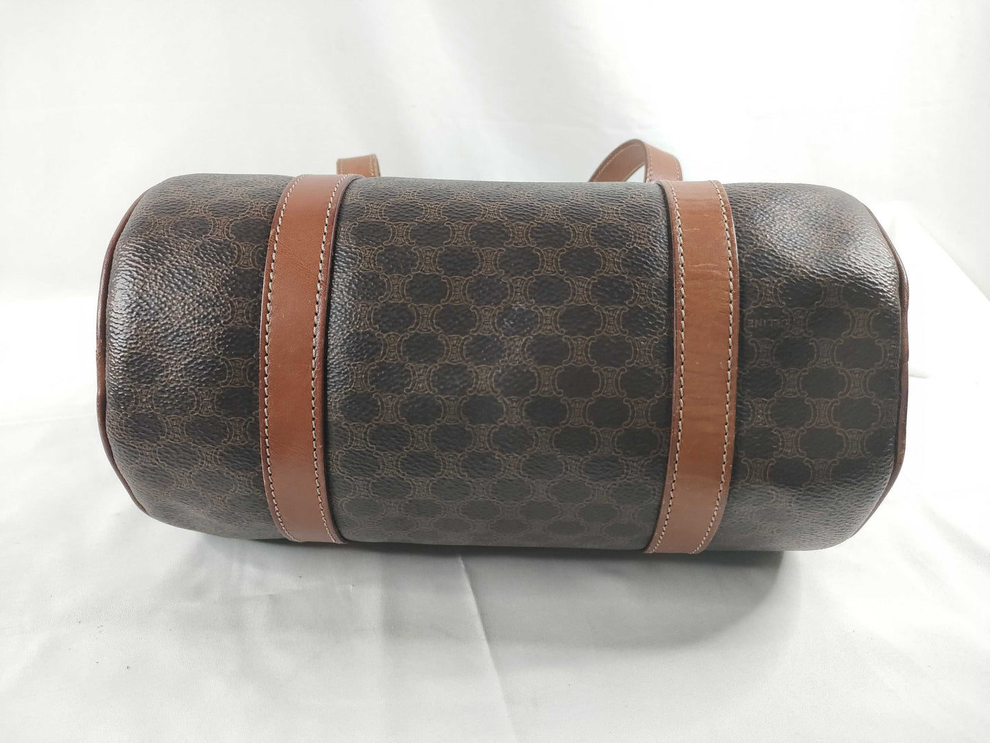 CELINE Macadam PVCx Leather Handbag M94 Brown Handbag