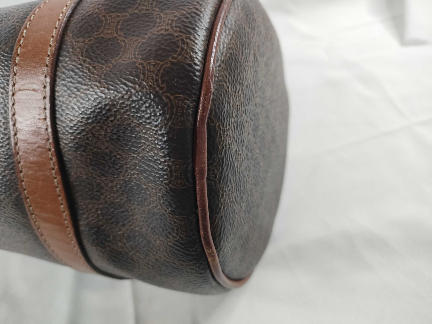CELINE Macadam PVCx Leather Handbag M94 Brown Handbag