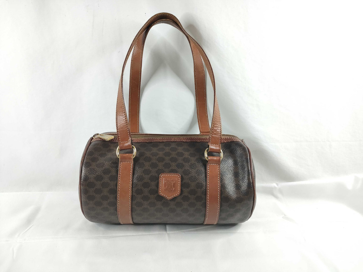 CELINE Macadam PVCx Leather Handbag M94 Brown Handbag
