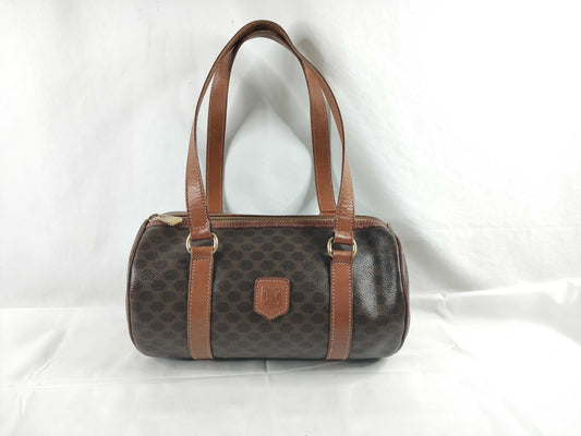 CELINE Macadam PVCx Leather Handbag M94 Brown Handbag