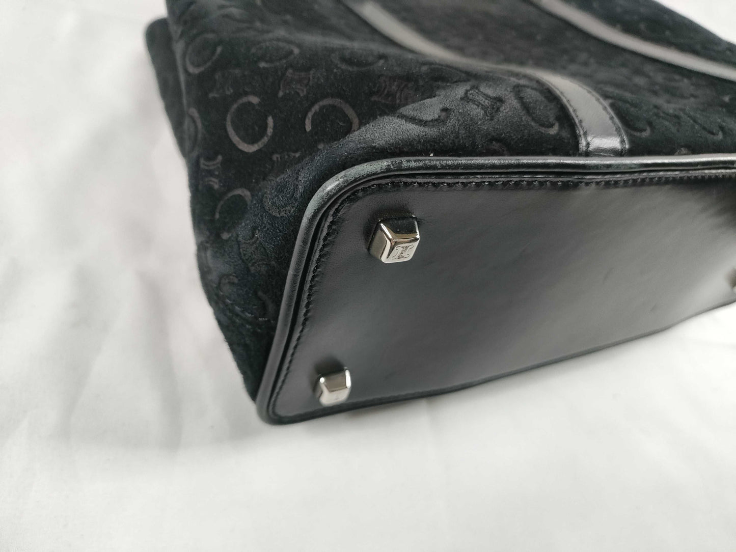 CELINE Celine Macadam Suede x Leather Handbag CE00/22 Black Bag
