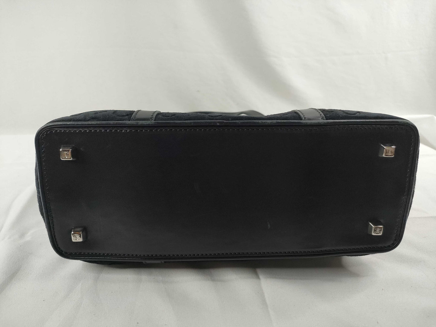 CELINE Celine Macadam Suede x Leather Handbag CE00/22 Black Bag