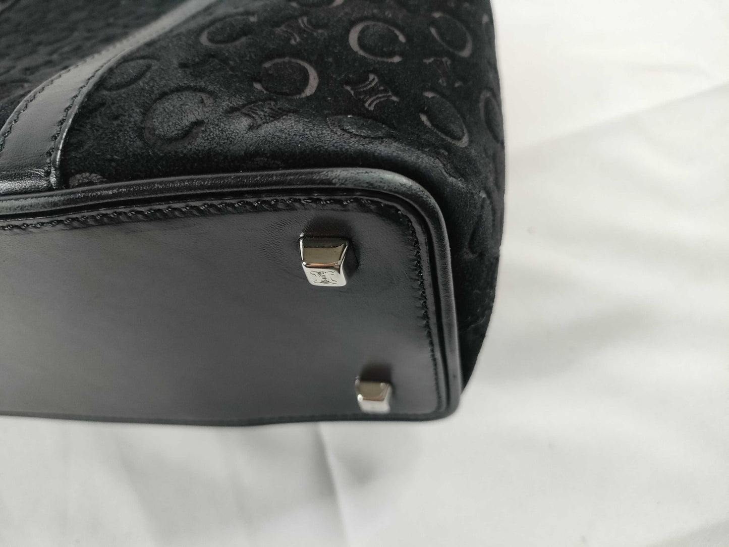 CELINE Celine Macadam Suede x Leather Handbag CE00/22 Black Bag