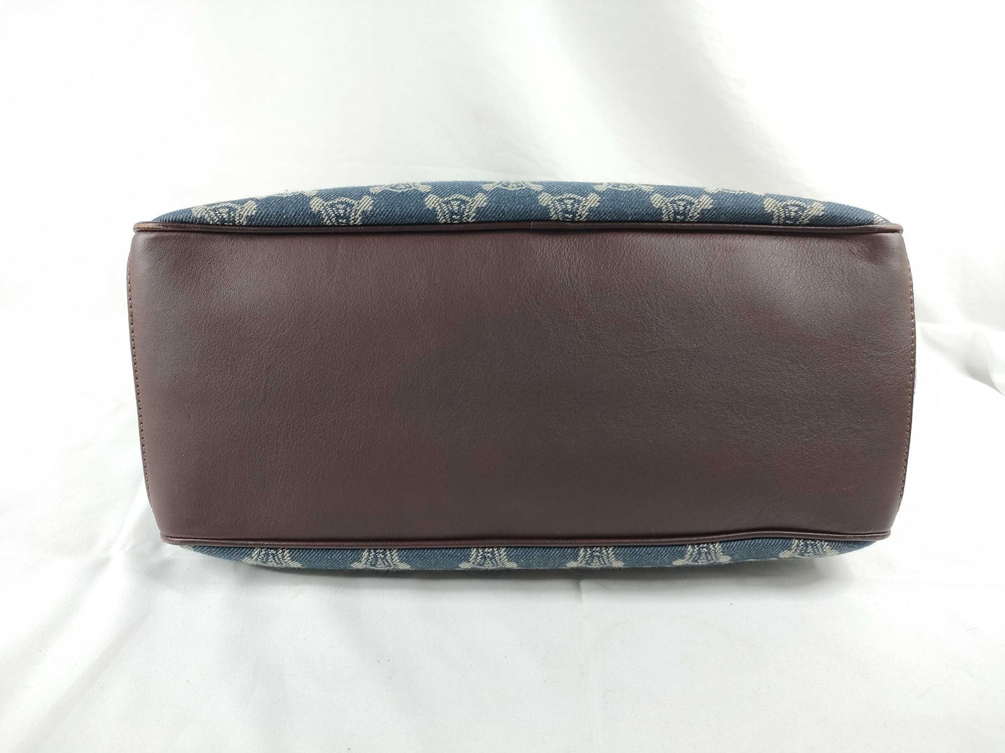 CELINE Paris Macadam Handbag Blue x Brown Handbag