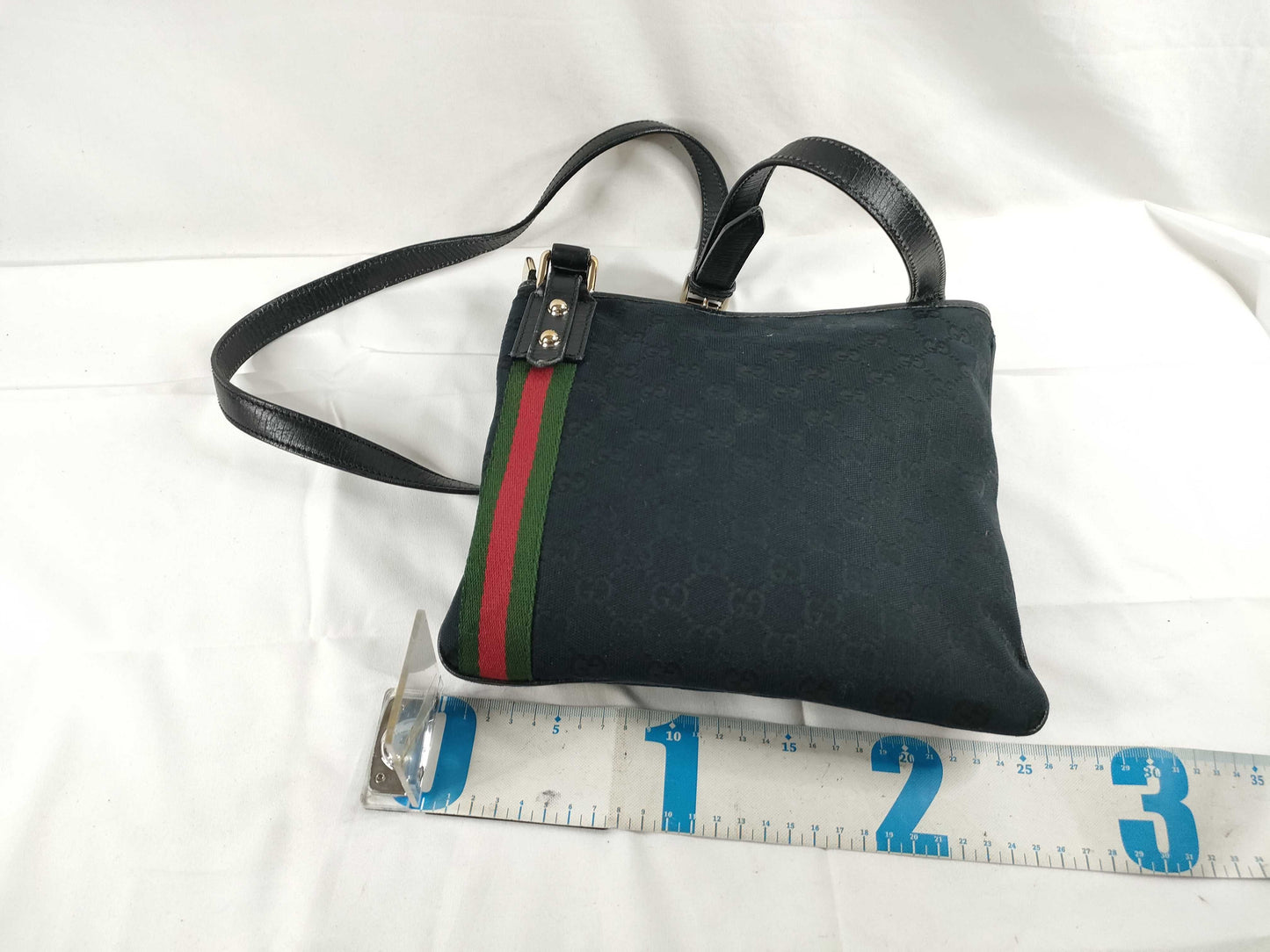 GUCCI GG Canvas Gucci Sherry Line GG Canvas Shoulder Bag 144388 002058 Black Shoulder Bag