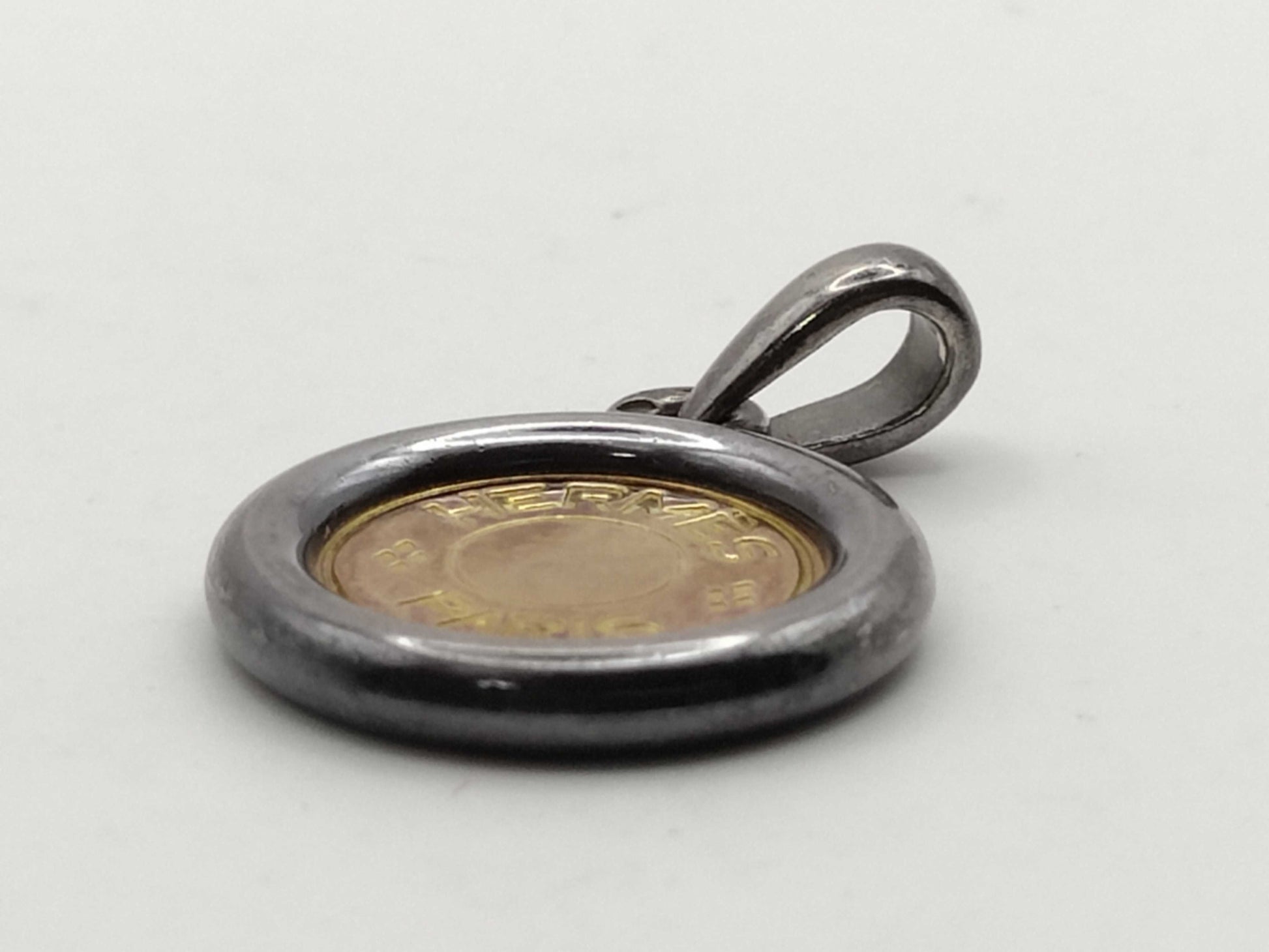 HERMES Serie Top GPx Plated Gold x Silver Pendant Top