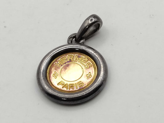 HERMES Serie Top GPx Plated Gold x Silver Pendant Top