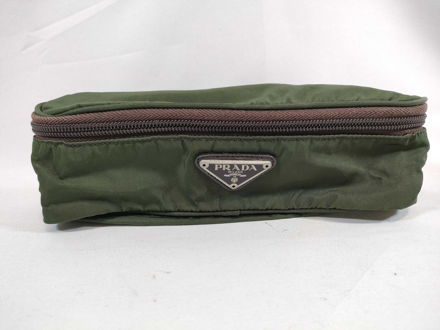 PRADA Nylon Prada Tessuto Pouch Khaki Pouch