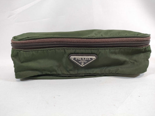 PRADA Nylon Prada Tessuto Pouch Khaki Pouch