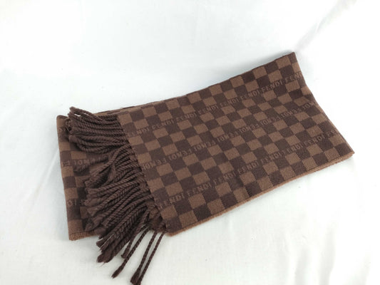 FENDI Wool Muffler Brown Muffler