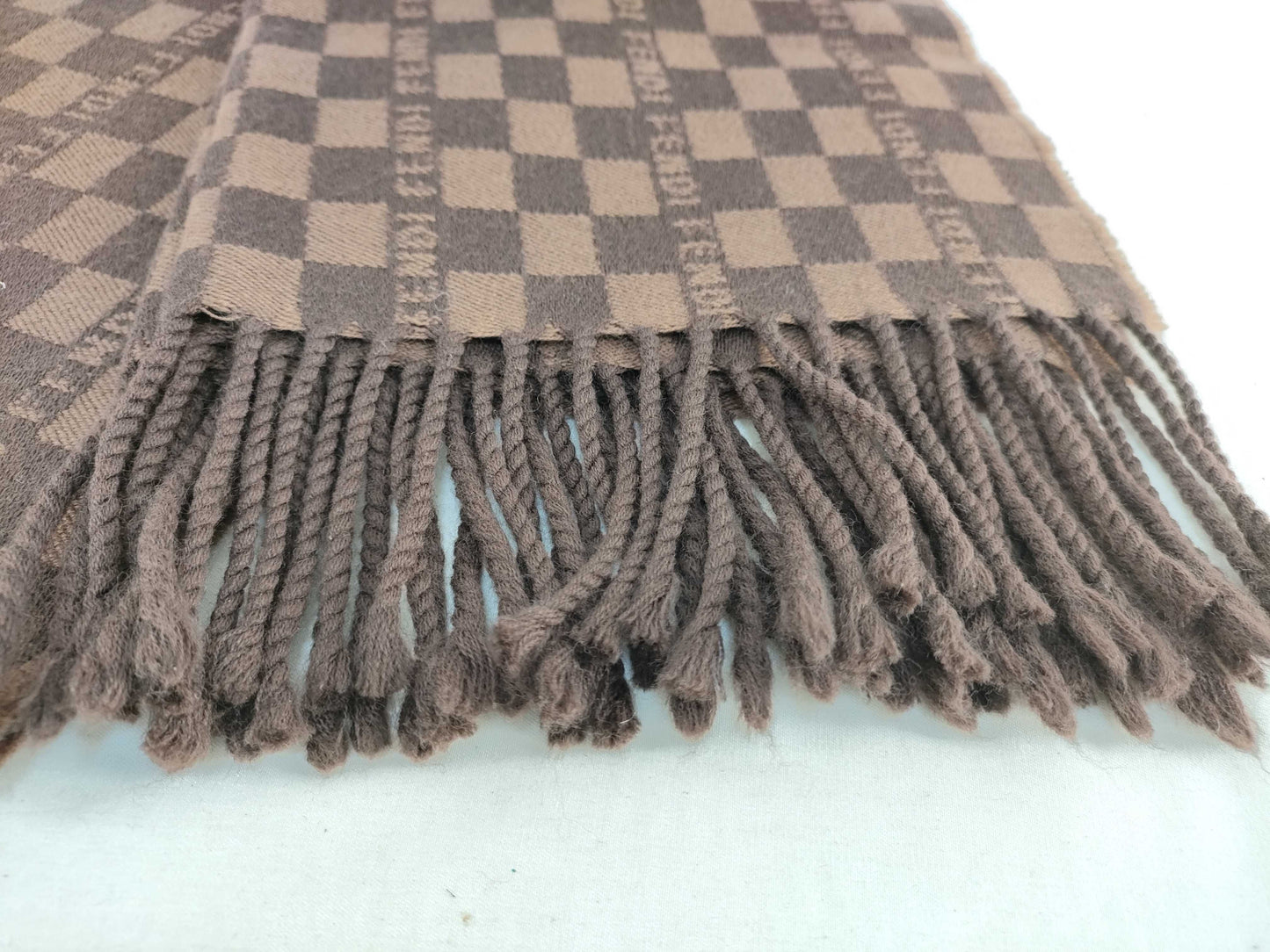 FENDI Wool Muffler Brown Muffler