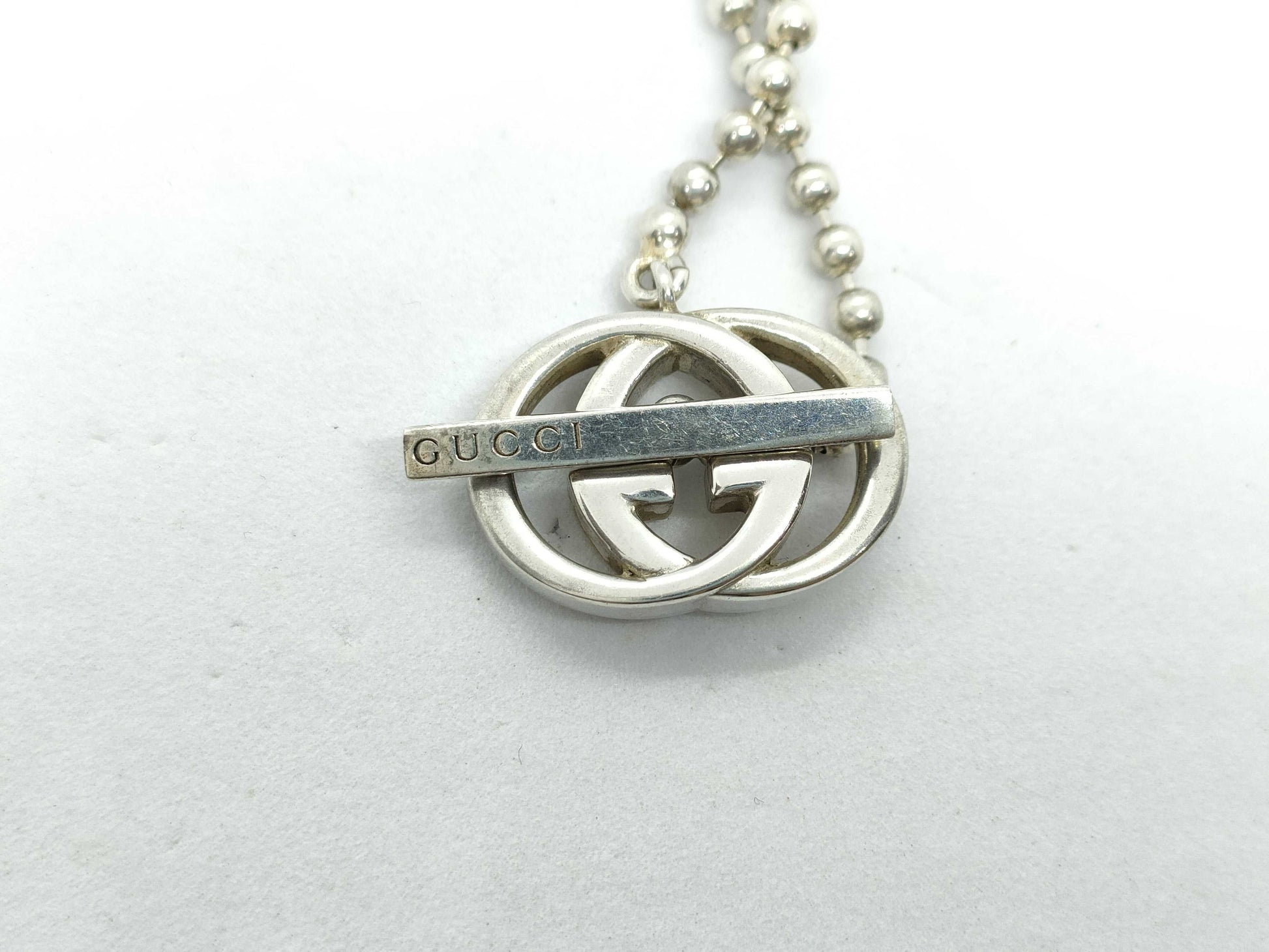 GUCCI Interlocking Ball Chain Necklace in SV925
