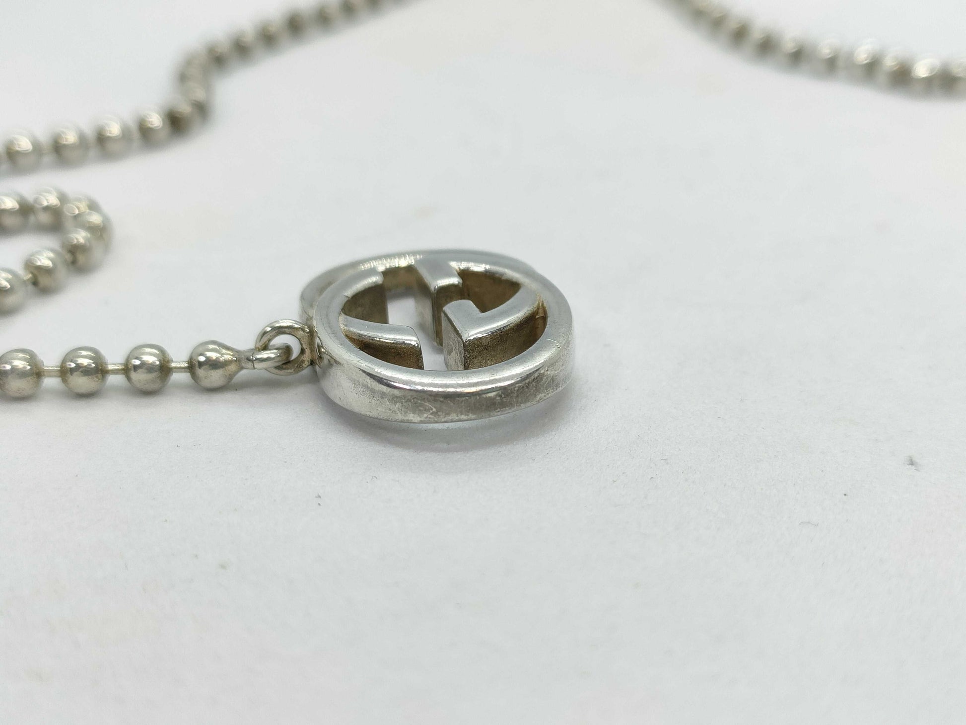 GUCCI Interlocking Ball Chain Necklace in SV925