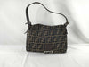 FENDI Zucca Fendi Zucca Mamma Bucket Nylon Canvas One Shoulder Bag Khaki x Black Shoulder Bag