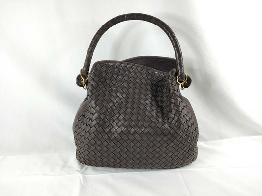 BOTTEGA VENETA Intrecciato Leather Handbag Brown Handbag