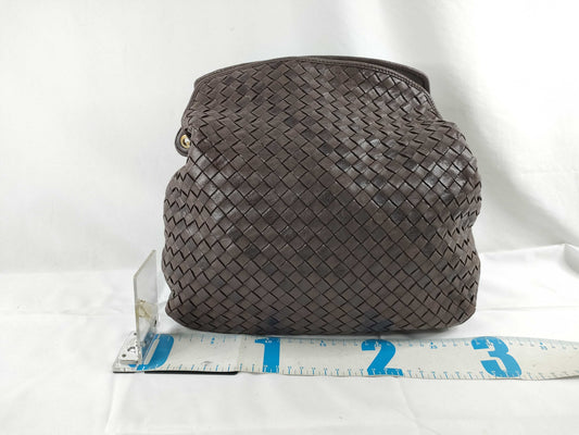 BOTTEGA VENETA Intrecciato Leather Handbag Brown Handbag