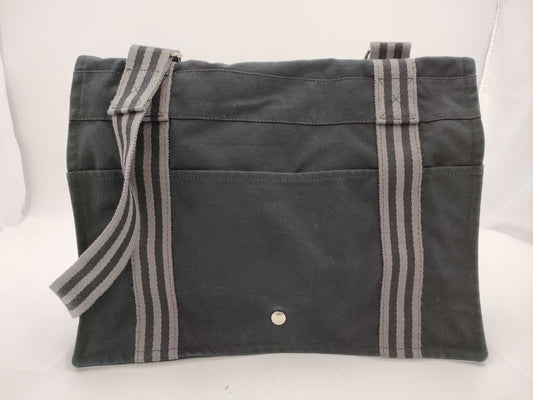 HERMES Fool to Basas MM Canvas Shoulder Bag Black Bag