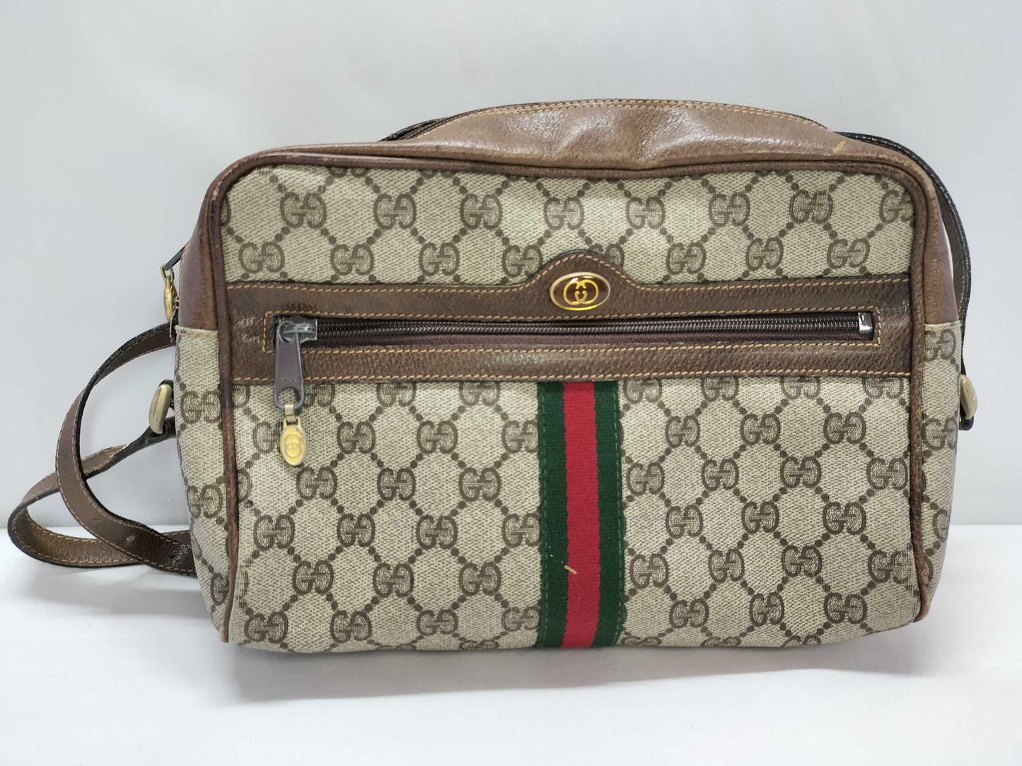 GUCCI GG Supreme Gucci Sherry Line GG Supreme Shoulder Bag 010/378 Brown Shoulder Bag