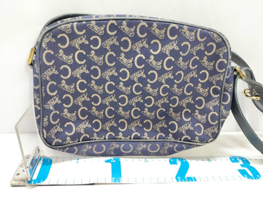 CELINE Celine Macadam Canvas x Leather Shoulder Bag M02 Navy Shoulder Bag