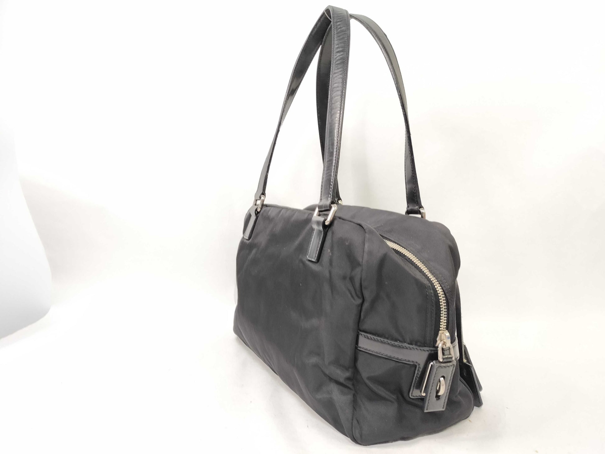 PRADA Nylon Prada Tesuto Bag BR3149 Black Handbag