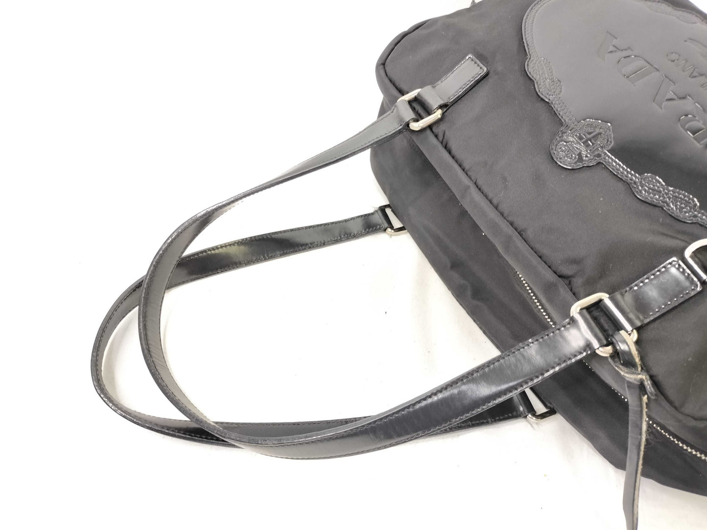 PRADA Nylon Prada Tesuto Bag BR3149 Black Handbag