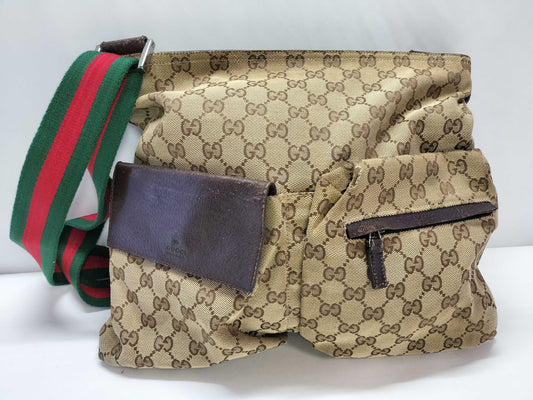 GUCCI GG Canvas Gucci Sherry Line GG Canvas Shoulder Bag 169937 492715 Brown Shoulder Bag