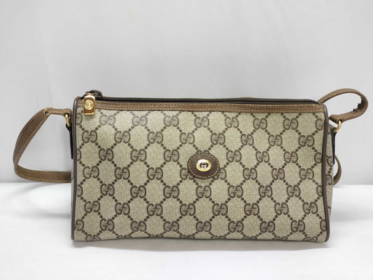 GUCCI GG Supreme Gucci GG Supreme Shoulder Bag 89.02.086 Brown Shoulder Bag