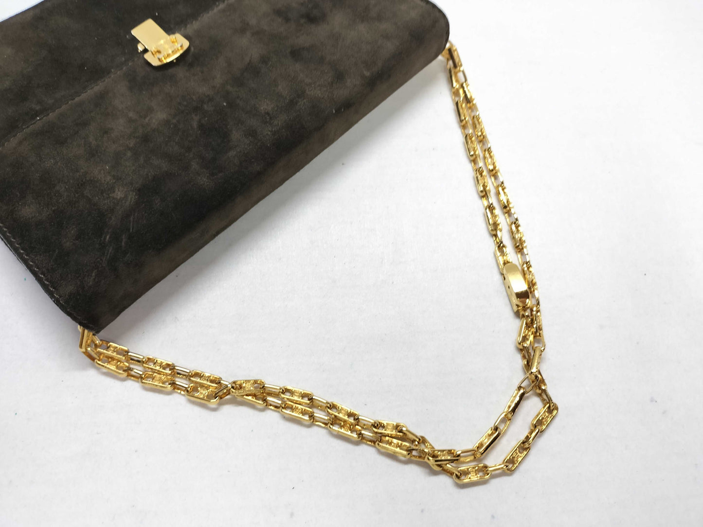 CELINE Suede Handbag Dark Brown Shoulder Bag