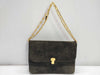 CELINE Suede Handbag Dark Brown Shoulder Bag