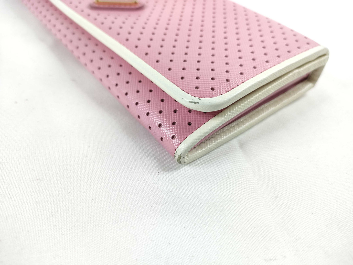 PRADA Leather Long Wallet Pink Wallet