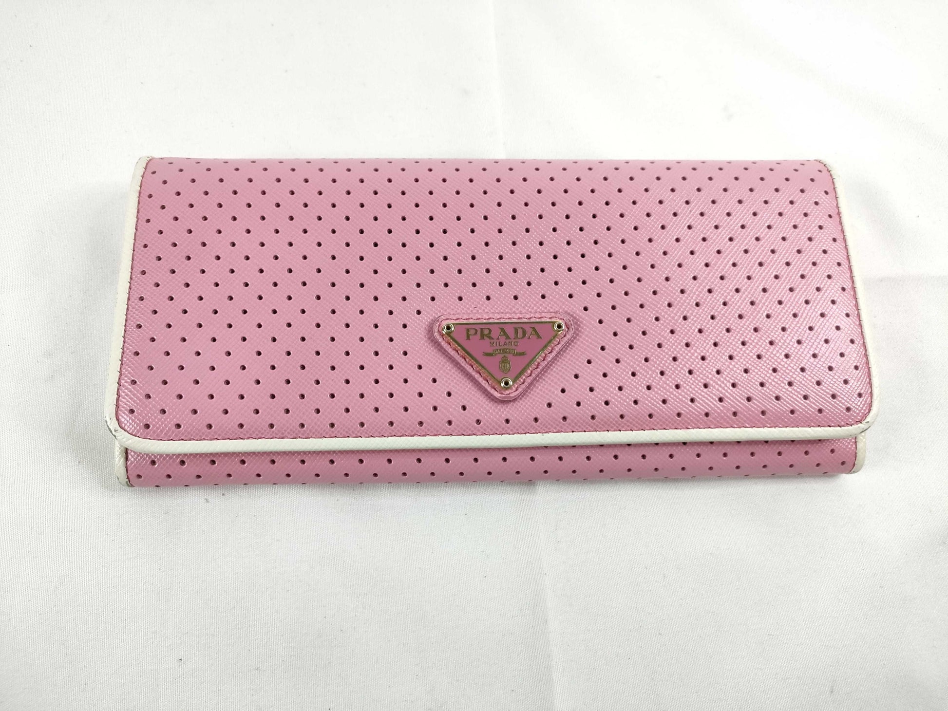 PRADA Leather Long Wallet Pink Wallet