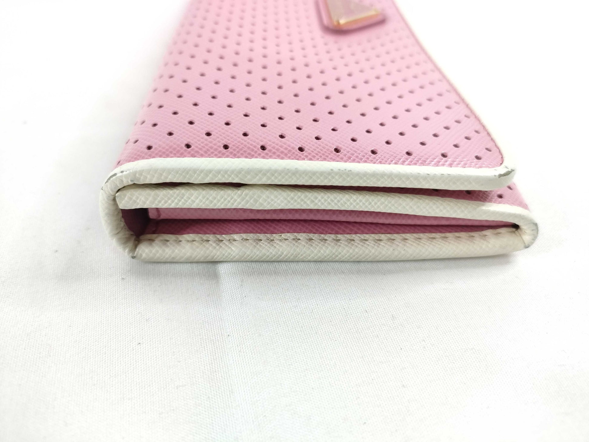 PRADA Leather Long Wallet Pink Wallet