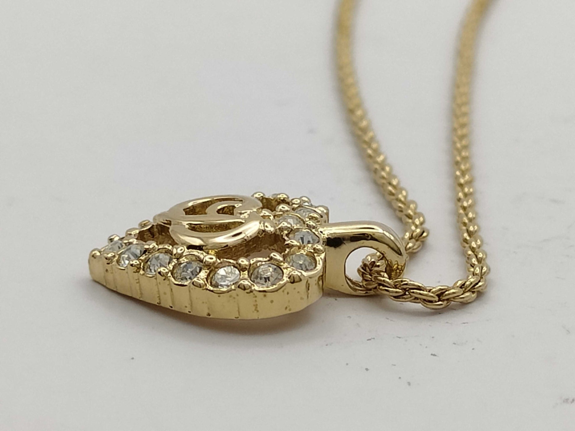 Dior Christian Dior Heart Necklace GP Gold Necklace
