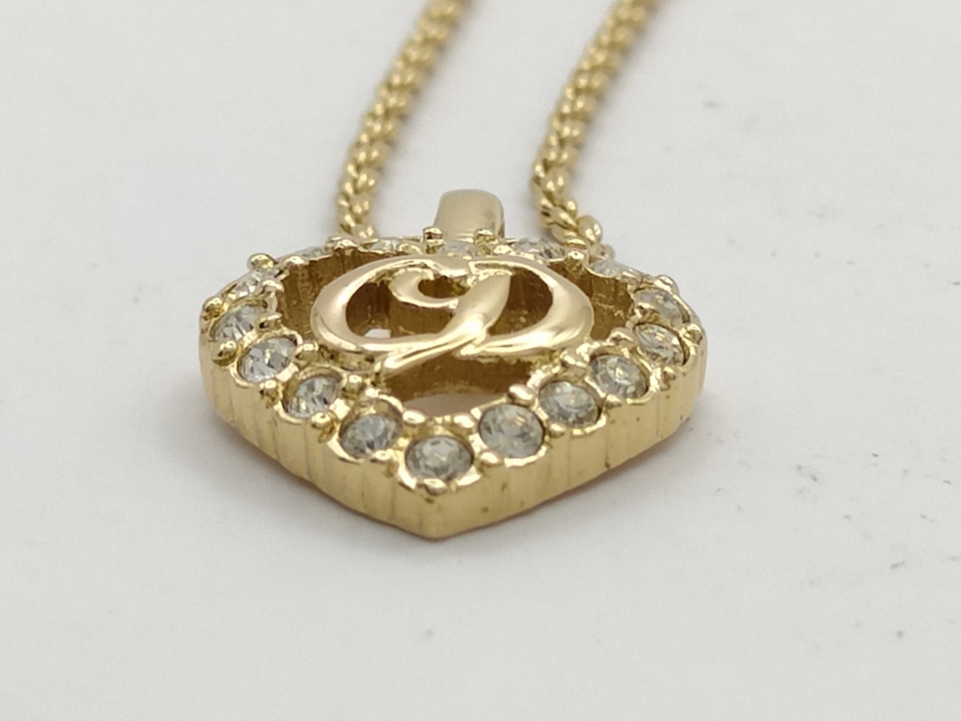 Dior Christian Dior Heart Necklace GP Gold Necklace