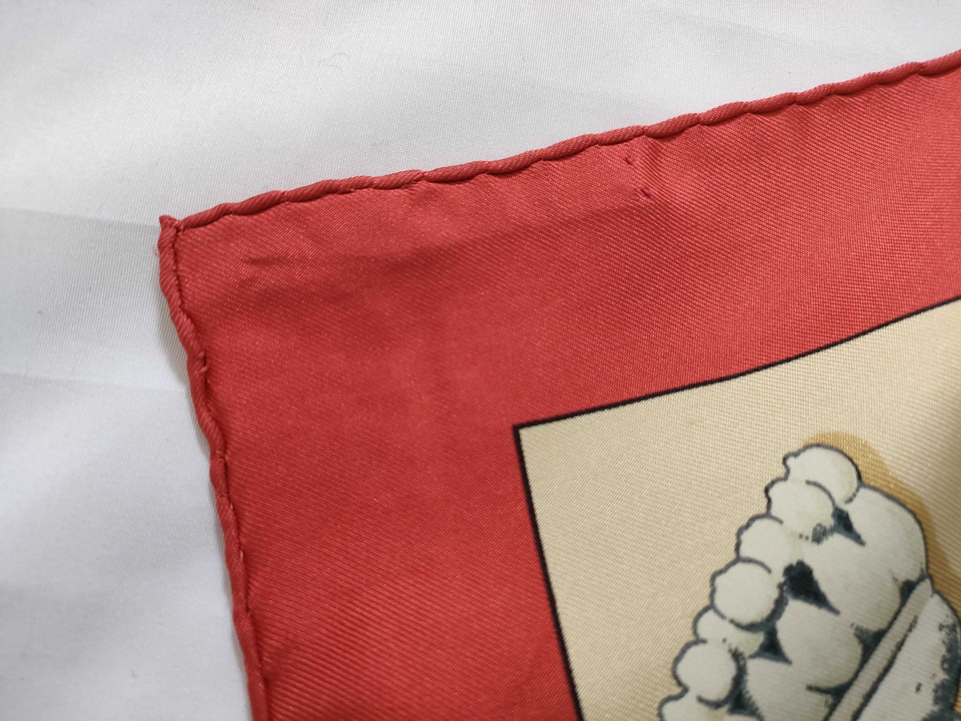 HERMES Carre Hermes Carre 90 Bullring Silk Scarf Red x Beige Other Accessories